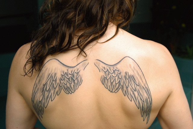 An angel tattoo on a woman implies her purity